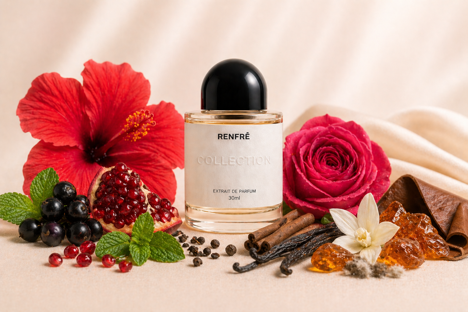 RENFRĒ COLLECTION       HIBISCUS INTENSE                  (30ml EXTRAIT)                               inspired by hibiscus mahajad